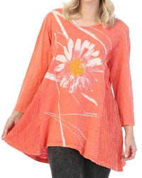 Jess & Jane - Chit Chat Wave Knit Mineral Washed Tunic Top
