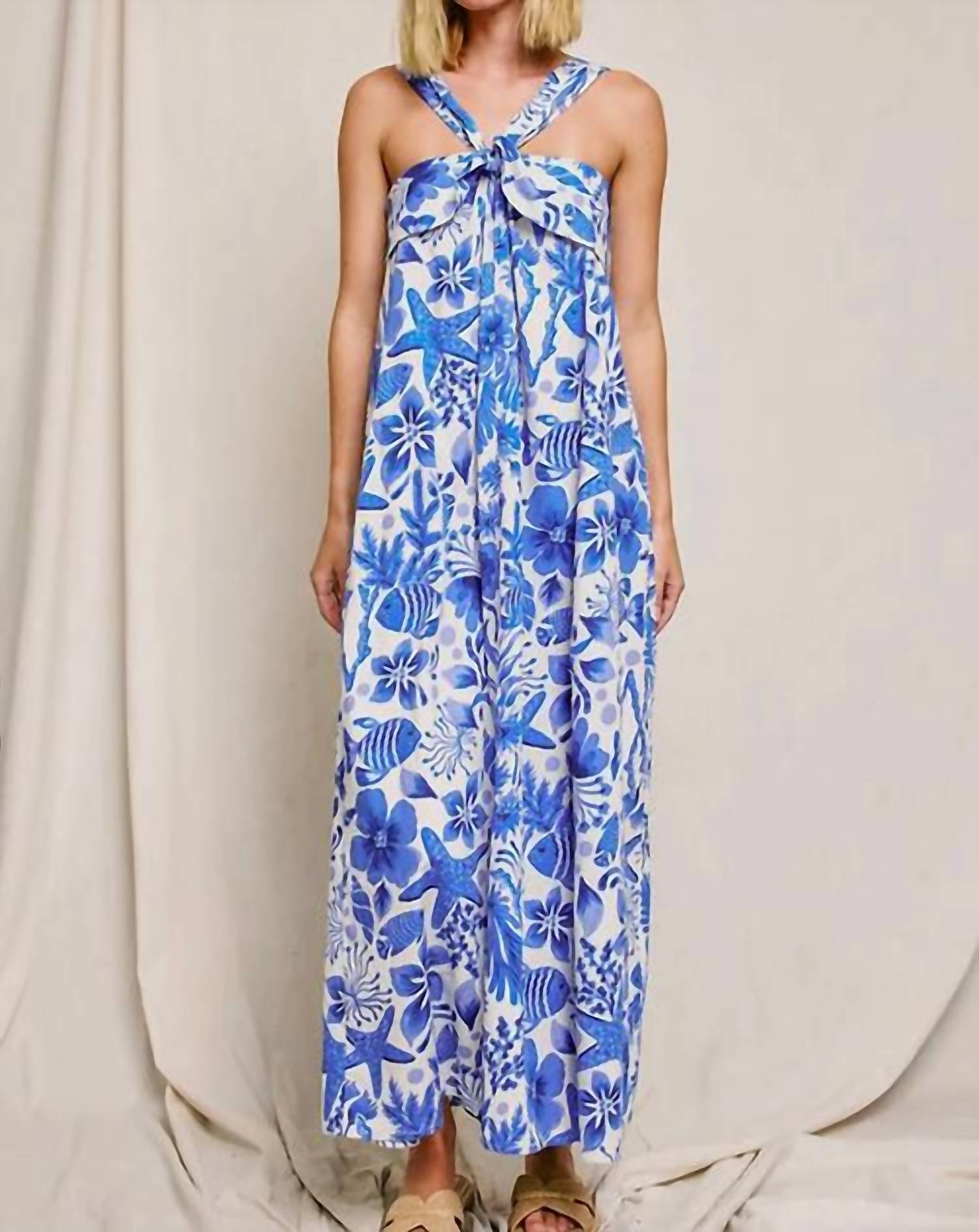 Dress Forum - Under The Sea Halter Neck Maxi Dress