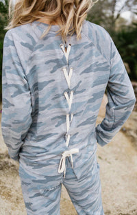 Lace-up Back Sweatshirt