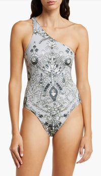 NORMA KAMALI One-shoulder One-piece Swimsuit in light jewels - women's swimwear