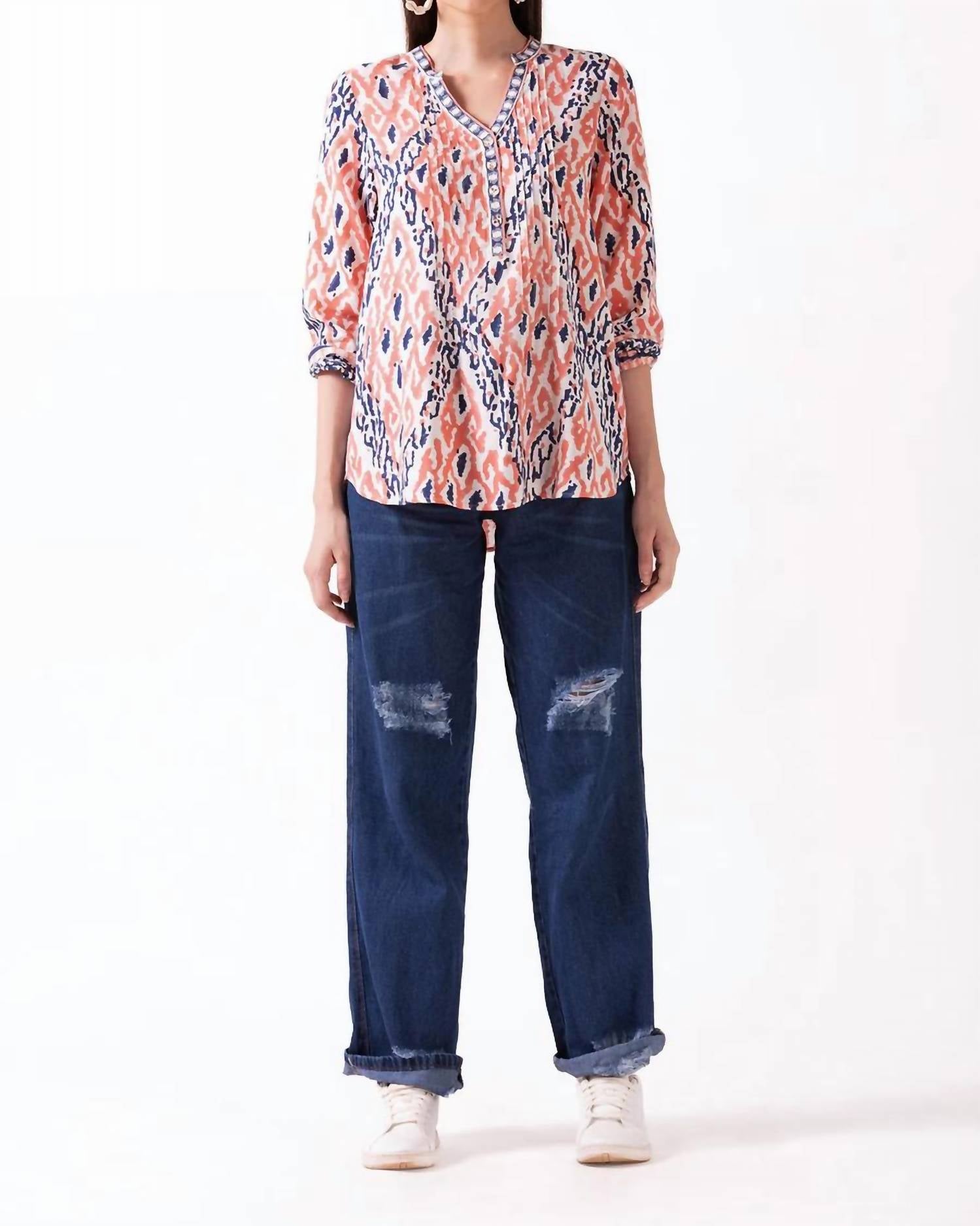 Ash & Eden - Nehara Stand Collar Top