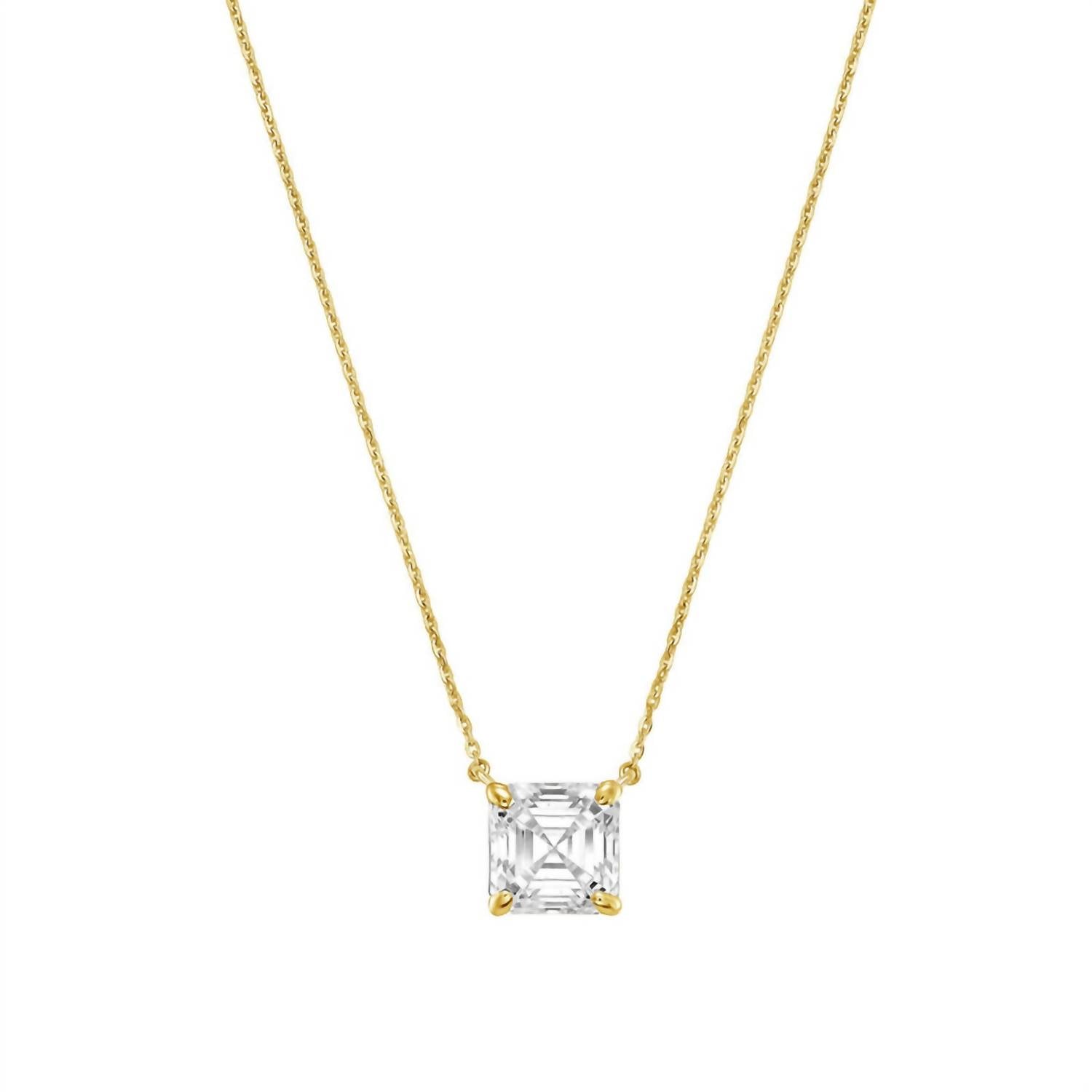 Diana M Jewels - 5.00 Ct East–west Lab-grown Asscher Cut Diamond Necklace
