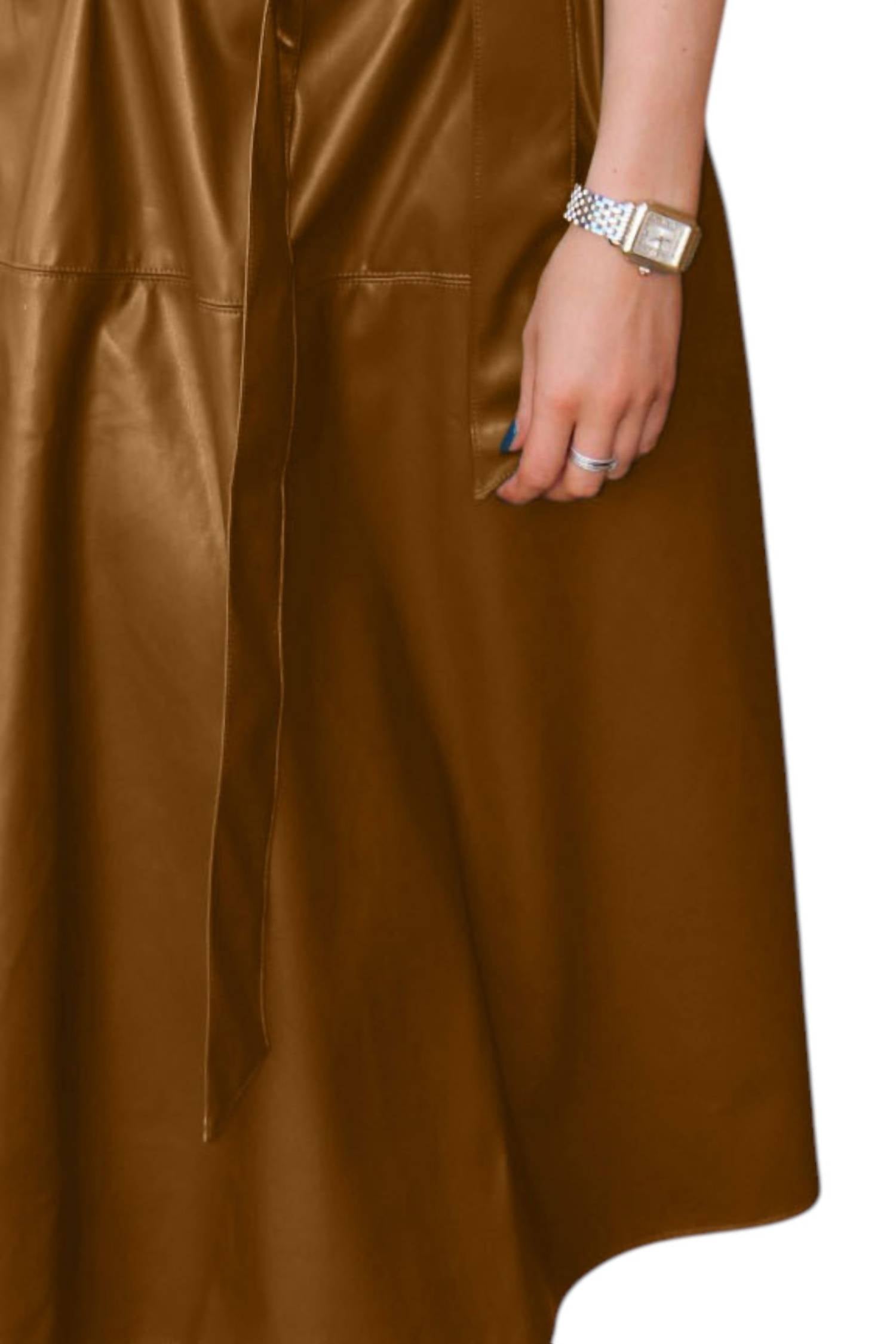Jade - Brynn Pleather Midi Skirt