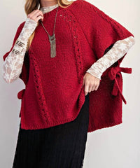 Easel - Half Sleeves Knitted Sweater Poncho