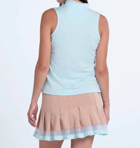 Lucky In Love - Pleated Placket Sleeveless Top