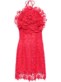 Oscar De La Renta - Floral-appliqué Lace Mini Dress