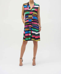 Joseph Ribkoff - Silky Knit Stripe Print Trapeze Dress