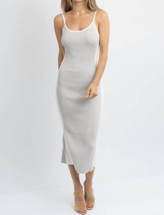 WHIPPED KNIT CONTRAST MIDI DRESS