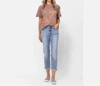 Judy Blue - Mid Rise Boyfriend Denim Jeans - Plus