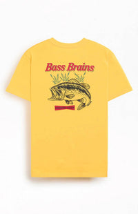 Brixton Men's Fishing Team T Shirt in yellow - men's t-shirt - detail view