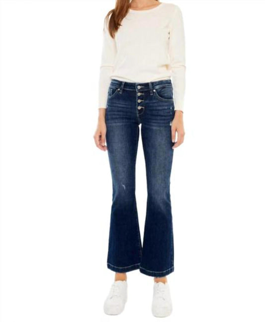 Kancan - Petite Mid Rise Flare Jean