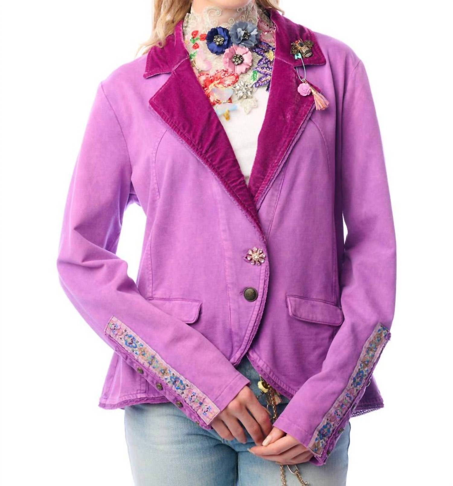 Aratta Colonel Button-up Jacket in violet - women's jacket - view 4