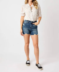 Judy Blue - Mid Length Cut Off Shorts