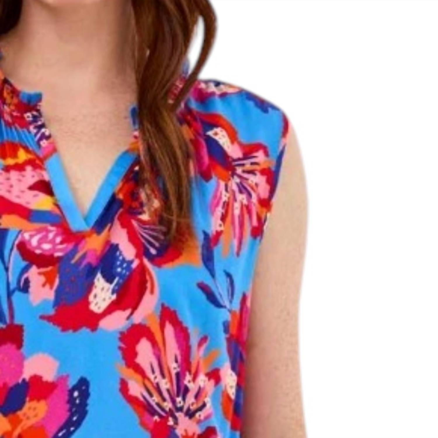 Tribal - FRILL SLEEVELESS TOP