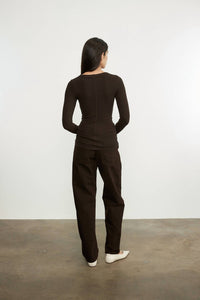 Enza Costa - SILK KNIT LONG SLEEVE CREW TEE