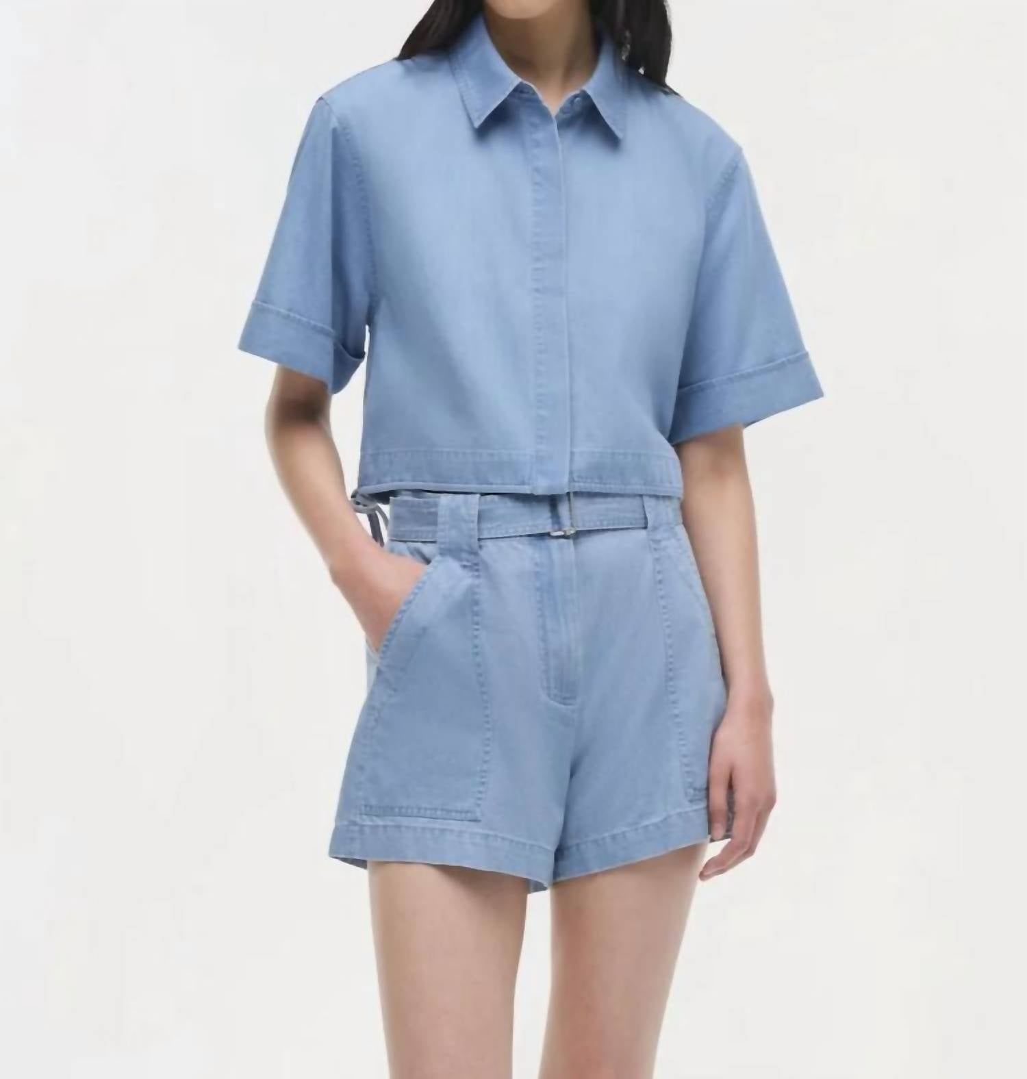 Jonathan Simkhai - Bishop Tailored Denim Crop Top