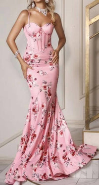 PORTIA&SCARLETT Floral corset gown in pink multi - women's dress