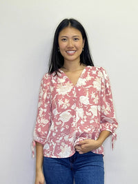 Papillon - Textured V Neck Blouse