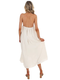 In February - Women's Softly Flowing Halter Midi Dress