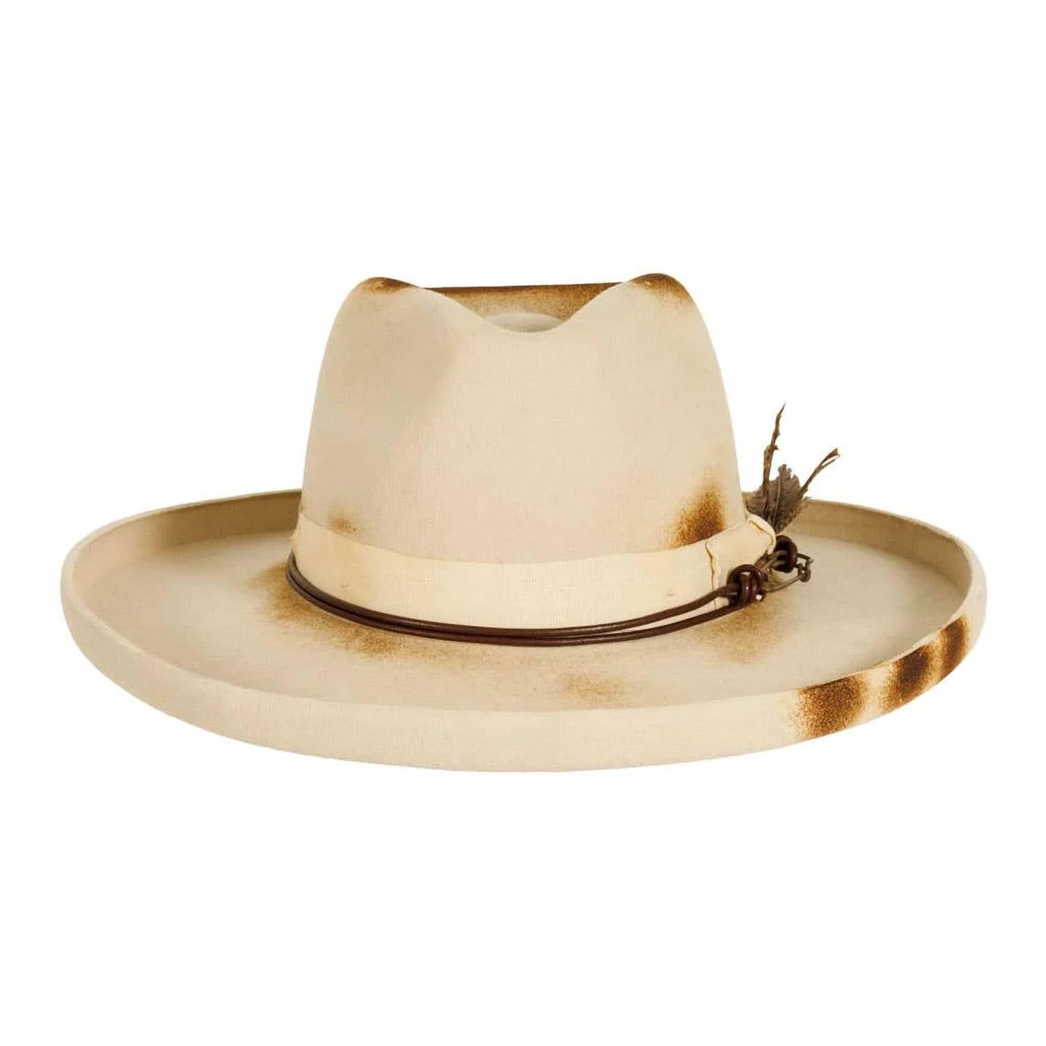 American Hat Makers - Wool Felt Burnt Teardrop Fedora Hat