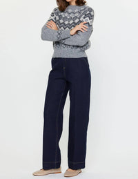 Current Air - Round Neck Fair Isle Sweater