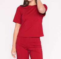 Ripley Rader - Ponte Knit Short Sleeve Top