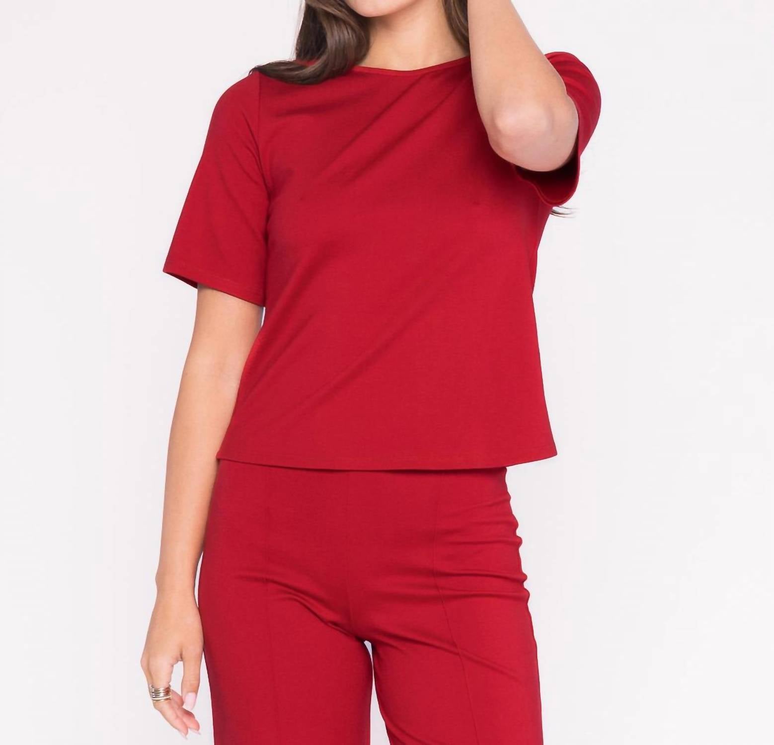 Ripley Rader - Ponte Knit Short Sleeve Top