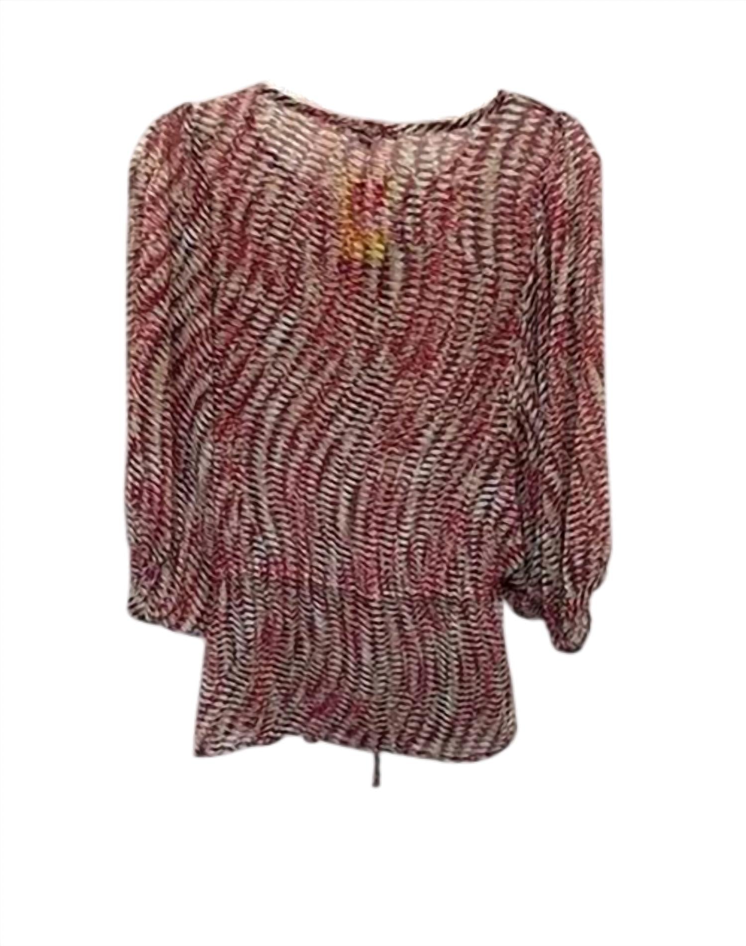 Cheryl Nash Women Mosaic Scarf Blouse in wine beige - women's blouse - detail view