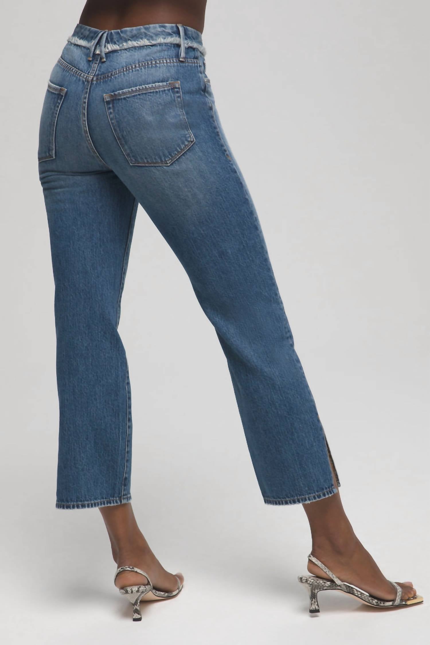GOOD AMERICAN Good Boy Jean in blue - women's jeans - alternate view