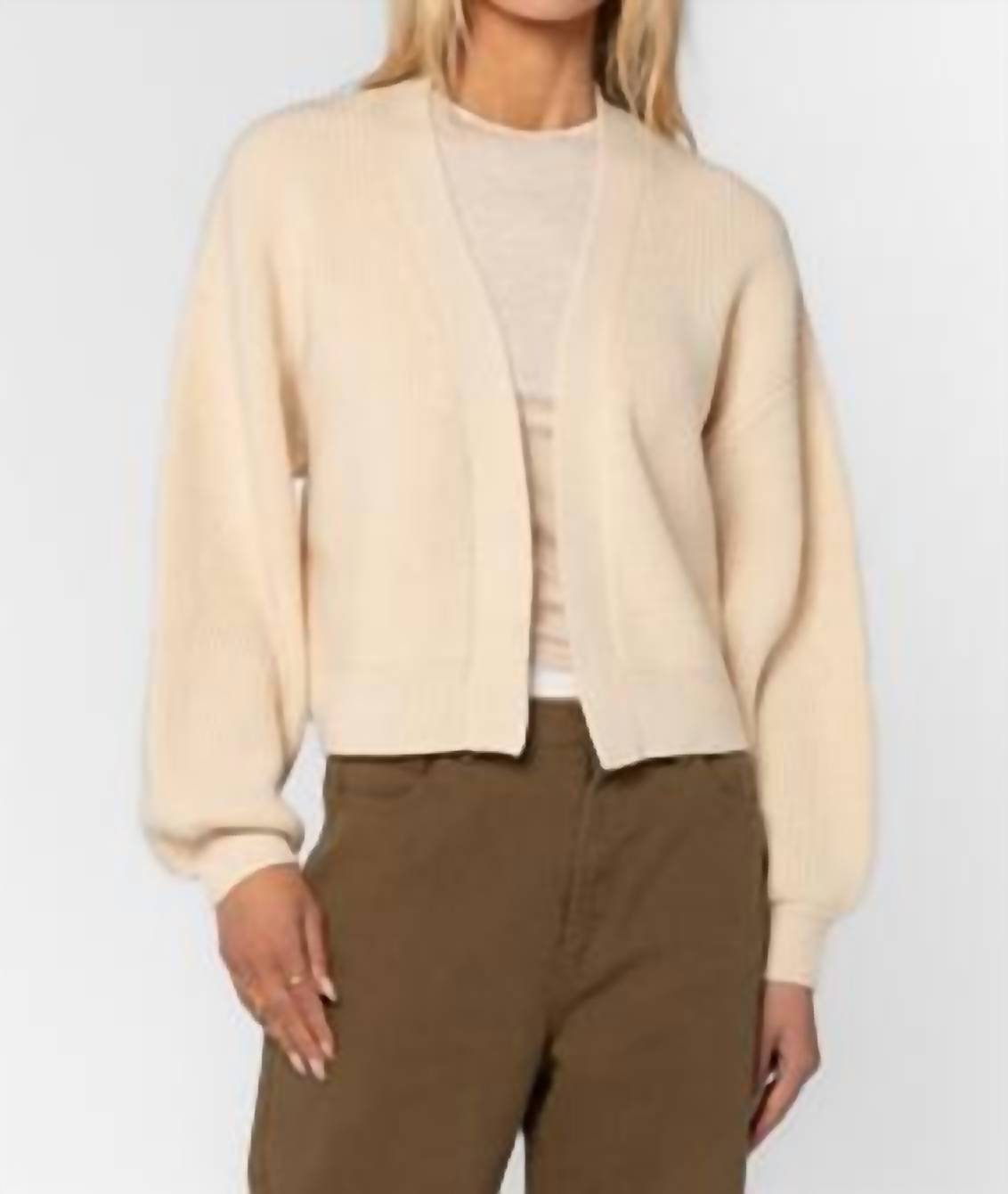 Velvet Heart Brayden Cardigan Sweater in beige - women's cardigan
