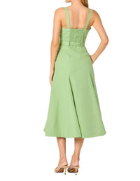 ASTR Mckinley Flared Dress in green - women's dress - detail view