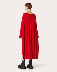 Valentino - Cady Silk Dress With Cape