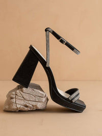 Oasis Society - Women's Suva Rhinestone And Reptile Print Strappy Heels