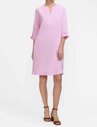 Foxcroft - Vena 3/4 sleeve Geo Lattice Dress