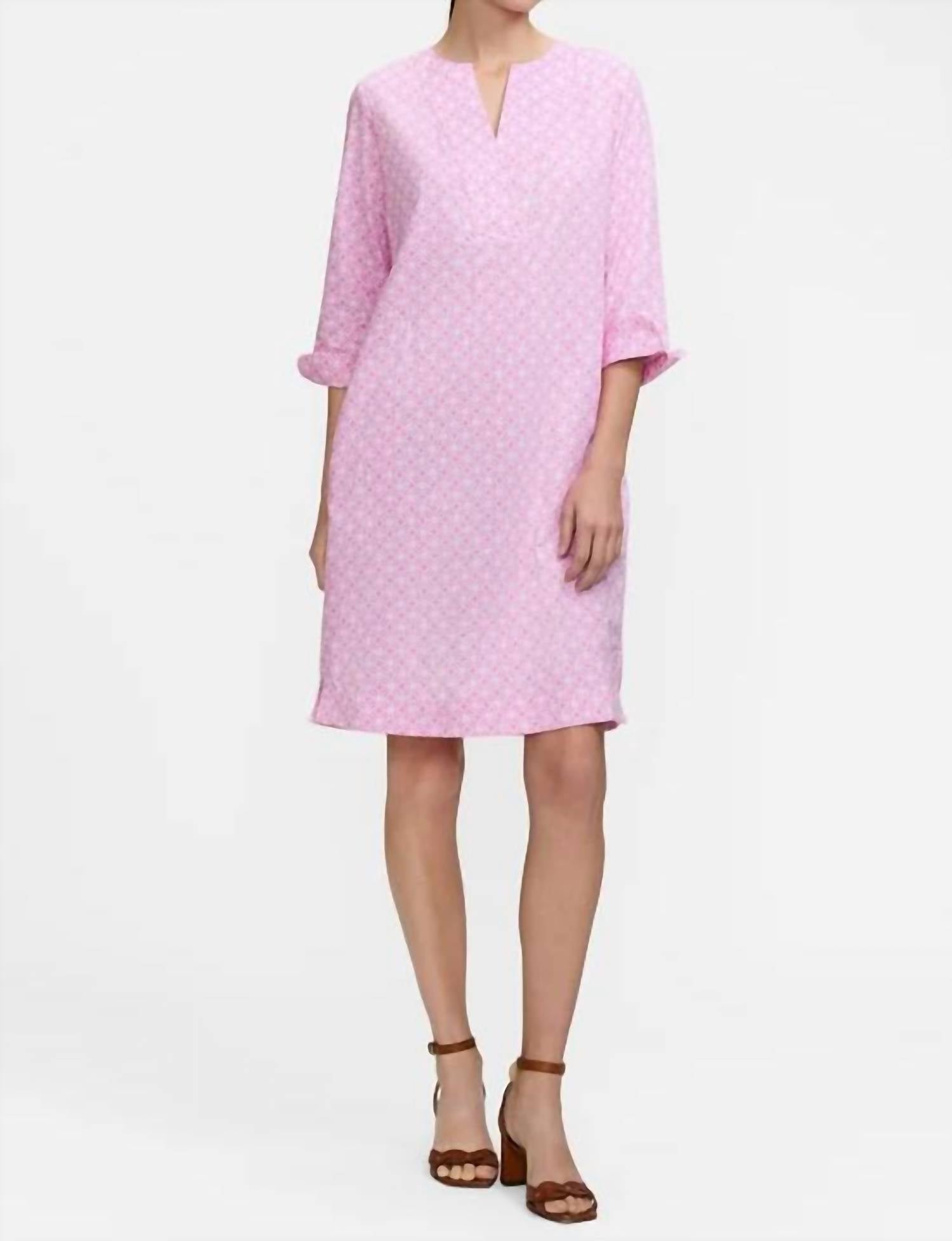 Foxcroft - Vena 3/4 sleeve Geo Lattice Dress