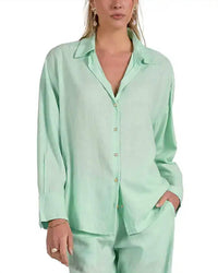 Elan - Just Minty Long Sleeve Button-up Shirt