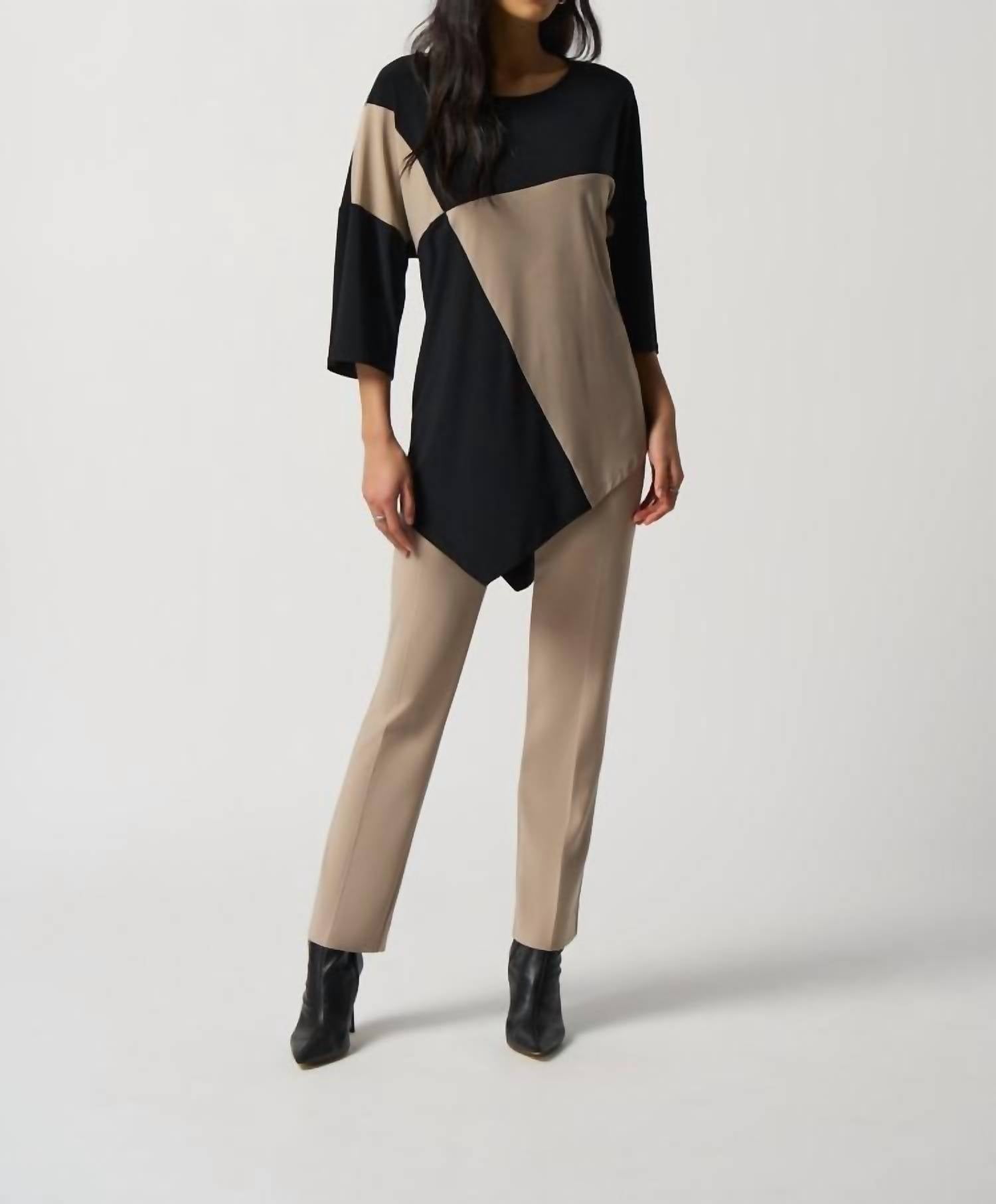 Joseph Ribkoff Classic Straight Pant in latte - women's pants - alternate view