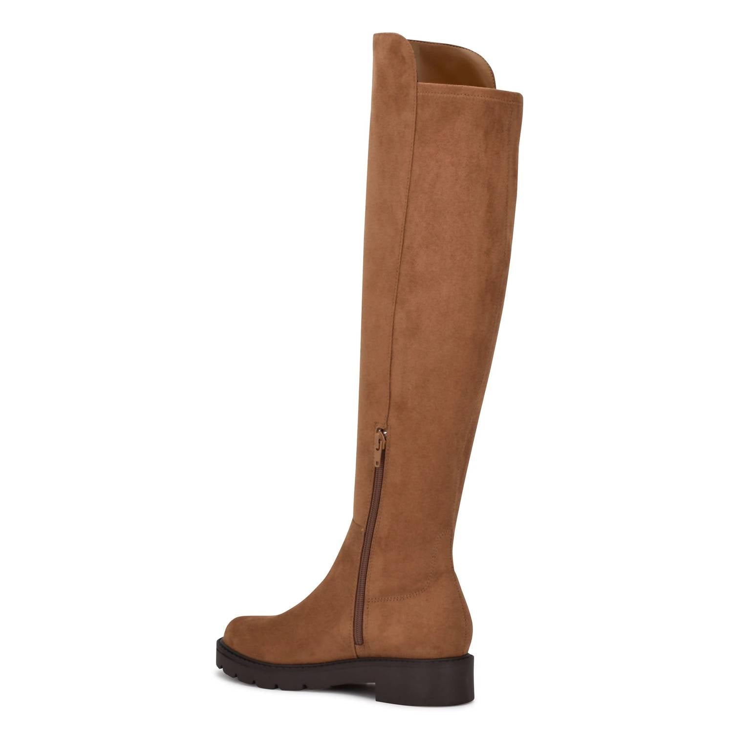 Nine West - Women's Tread2 Zipper Leather Round Toe Over The Knee Boots
