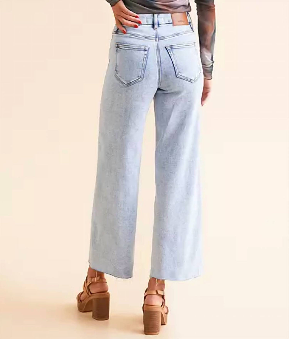 Hidden - Nori High Rise Cropped Wide Leg Jean