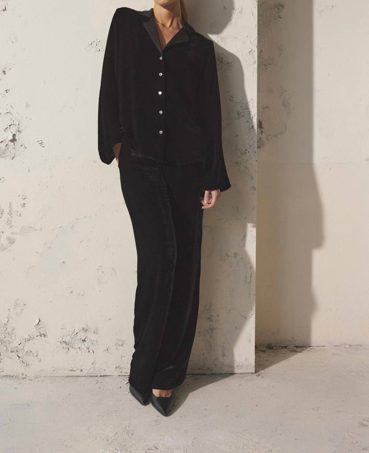 Velvet By Graham & Spencer - Brenna Silk Velvet Shirt