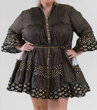 Pep'S Cannes - Short Net Print Mini Dress - Plus