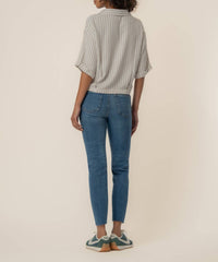 KUT FROM THE KLOTH Donna Top in ivory taupe - women's blouse - alternate view