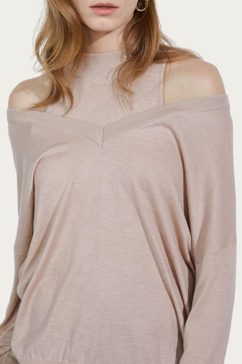 NIVA CUTOUT SHOULDER SWEATER