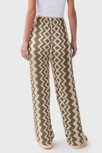 RD Style Kya Crochet Pants in natural green - women's pants - alternate view