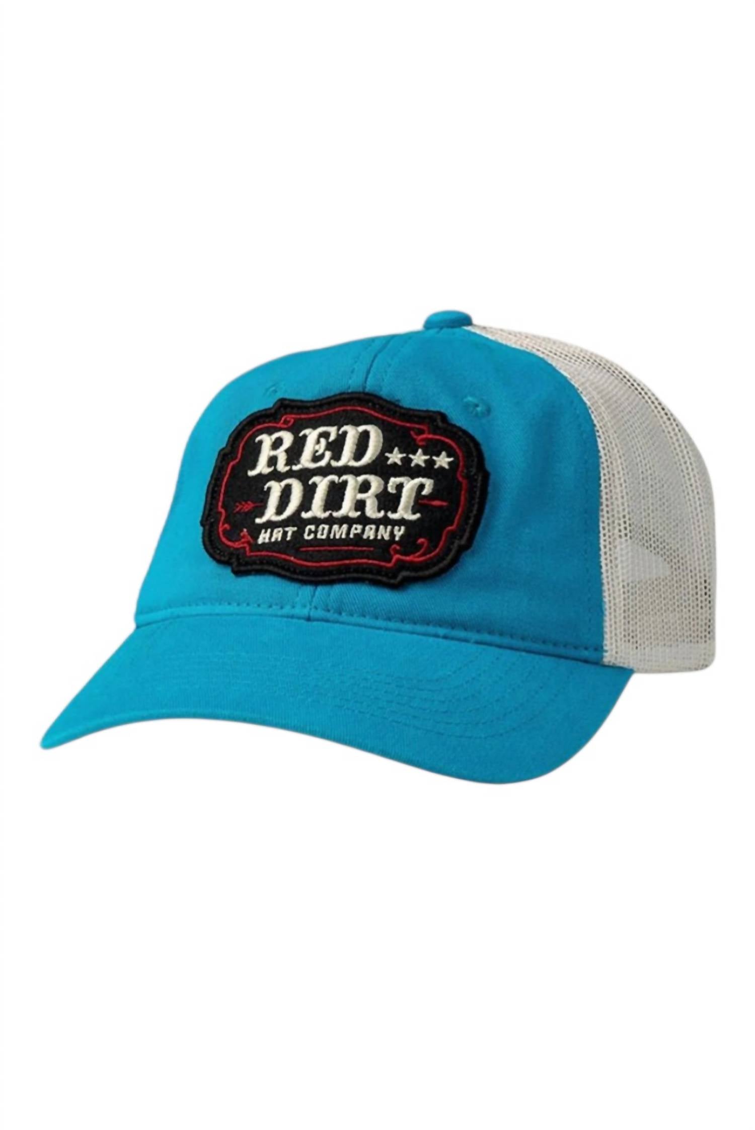 Red Dirt Hat Company Men's Rail Ride Unconstructed Snapback Cap in turquoise tan - men's hat
