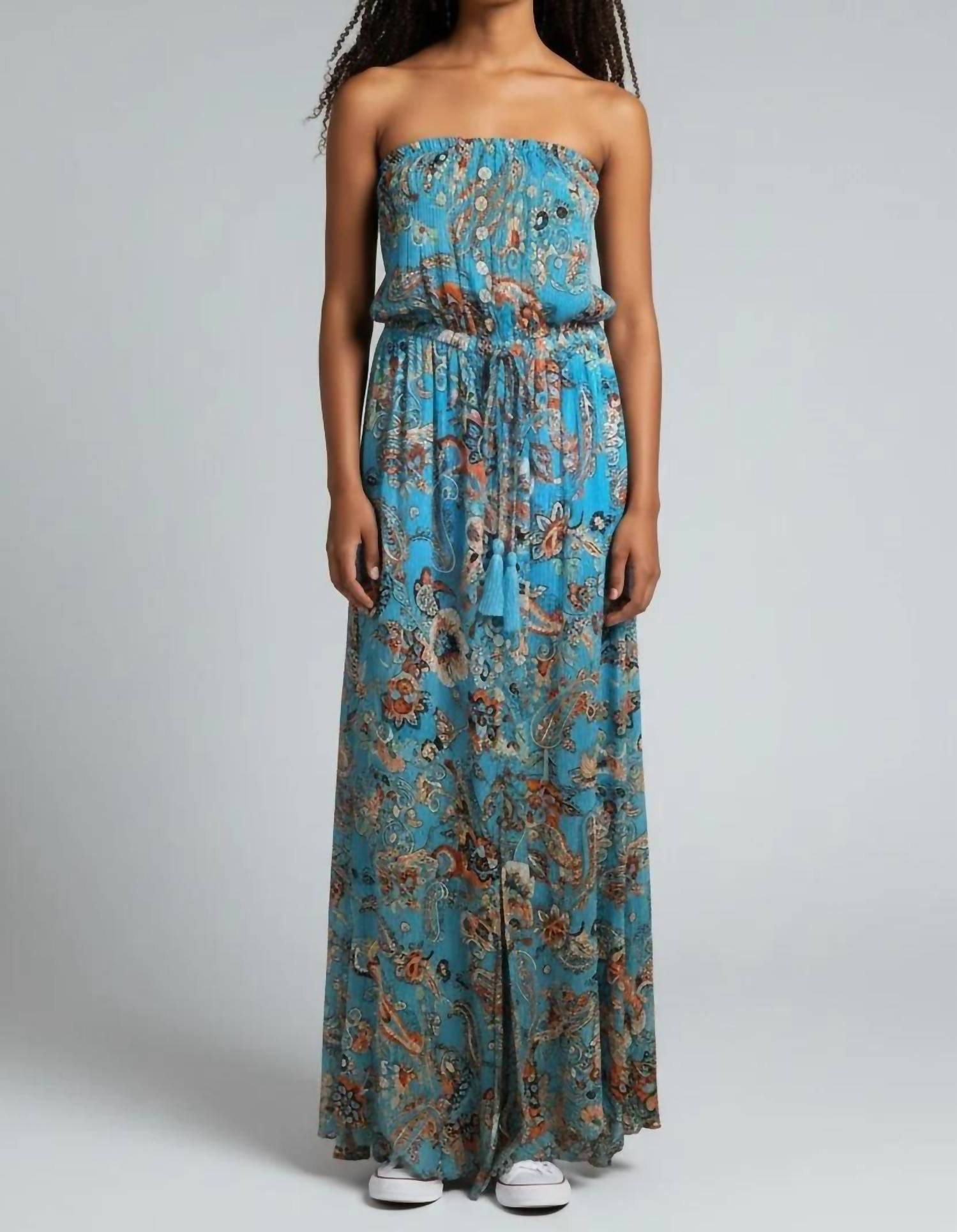 Elan - Floral Strapless Maxi Dress
