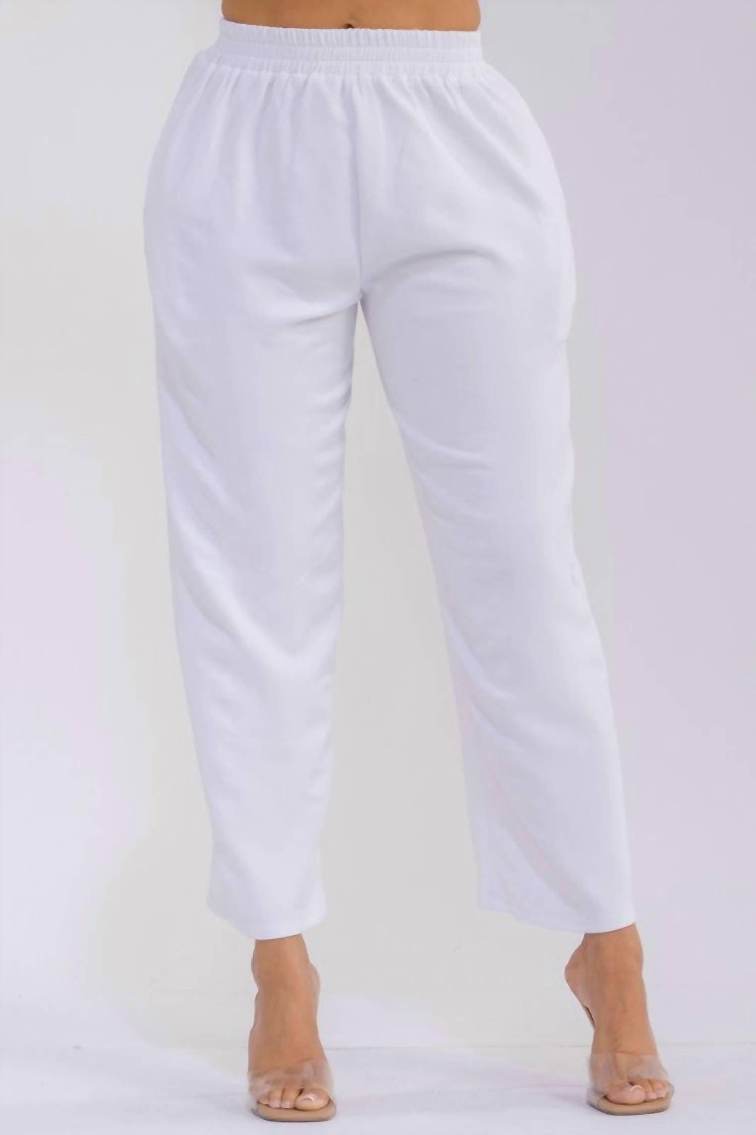 Karen T Design Pull-on Wide Leg Pants in white - women's pants - view 6