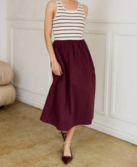 Kld. Signature - Striped Contrast Midi Dress