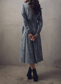 Marble - Collared Fit & Flare Dress
