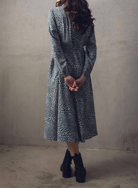 Marble - Collared Fit & Flare Dress